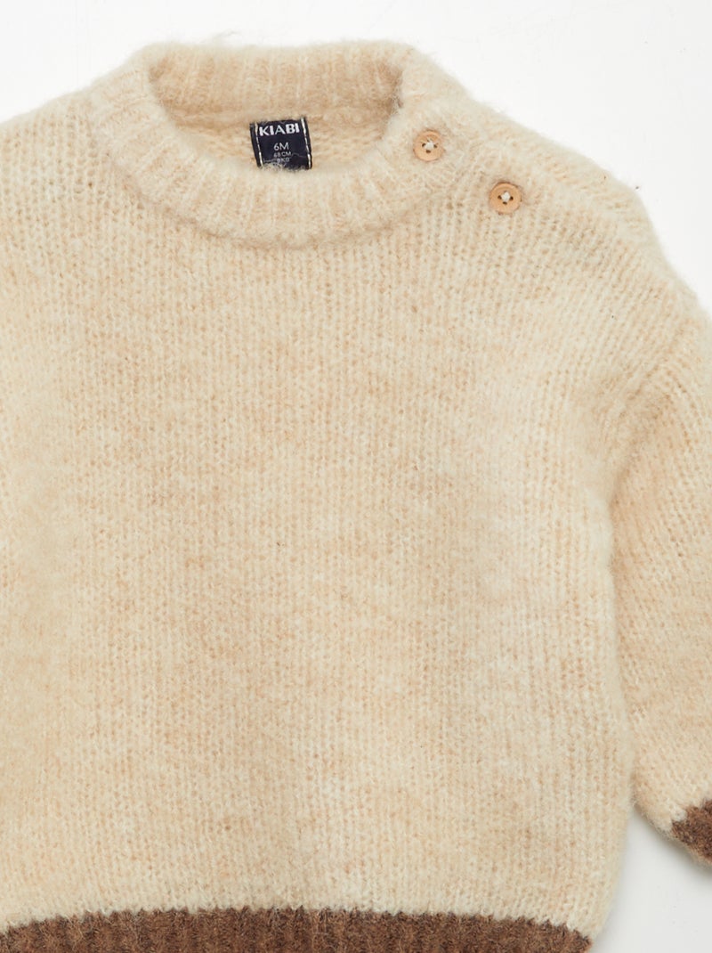 Ensemble pull + legging en maille tricot - 2 pièces beige - Kiabi