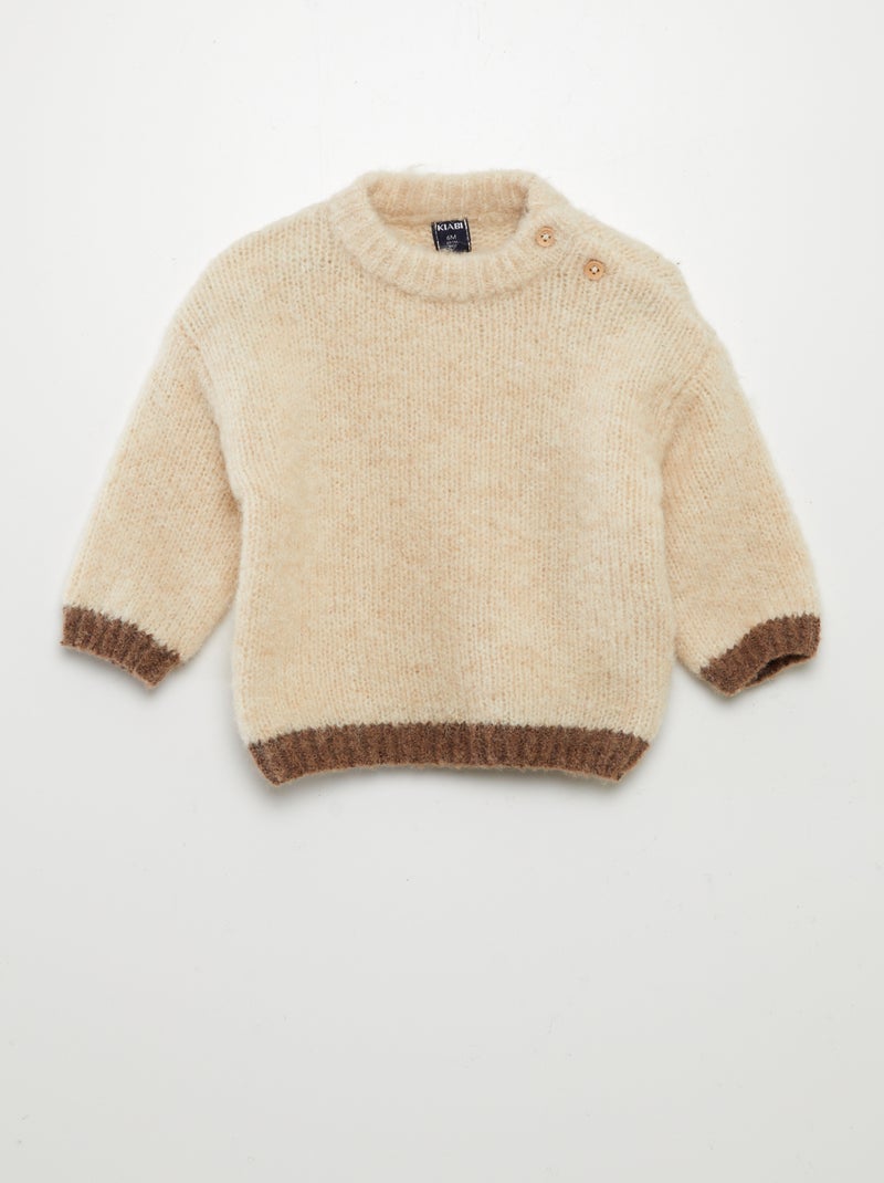 Ensemble pull + legging en maille tricot - 2 pièces beige - Kiabi