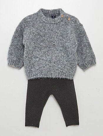 Ensemble pull + legging en maille tricot - 2 pièces