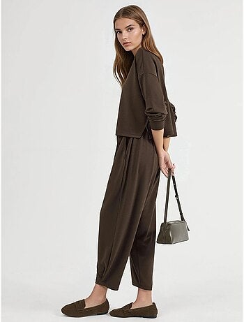 Ensemble pull oversize à col rond et pantalon à jambes élastiques hiccup