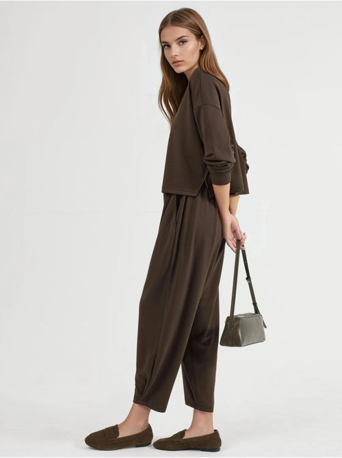 Ensemble pull oversize à col rond et pantalon à jambes élastiques hiccup - Kiabi Ensemble pull oversize à col rond et pantalon à jambes élastiques hiccup - Kiabi