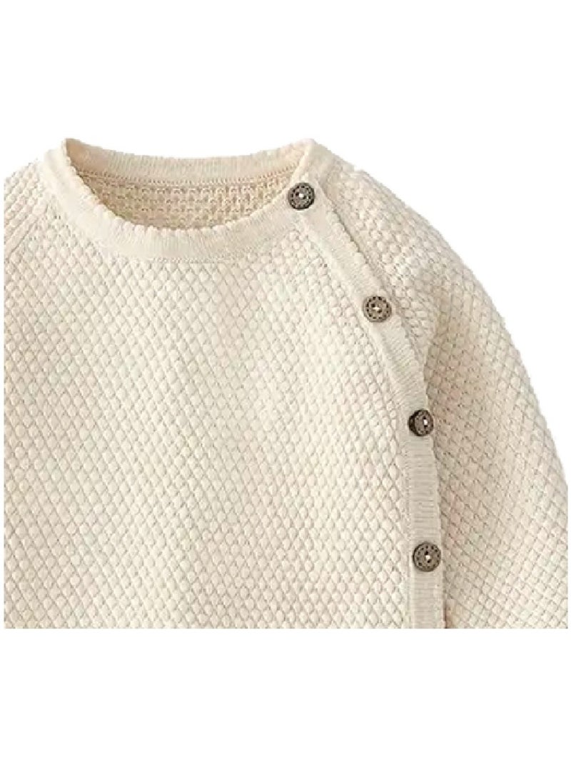 Ensemble Pull + Pantalon bébé tricot Les Chatounets Ecru - Kiabi