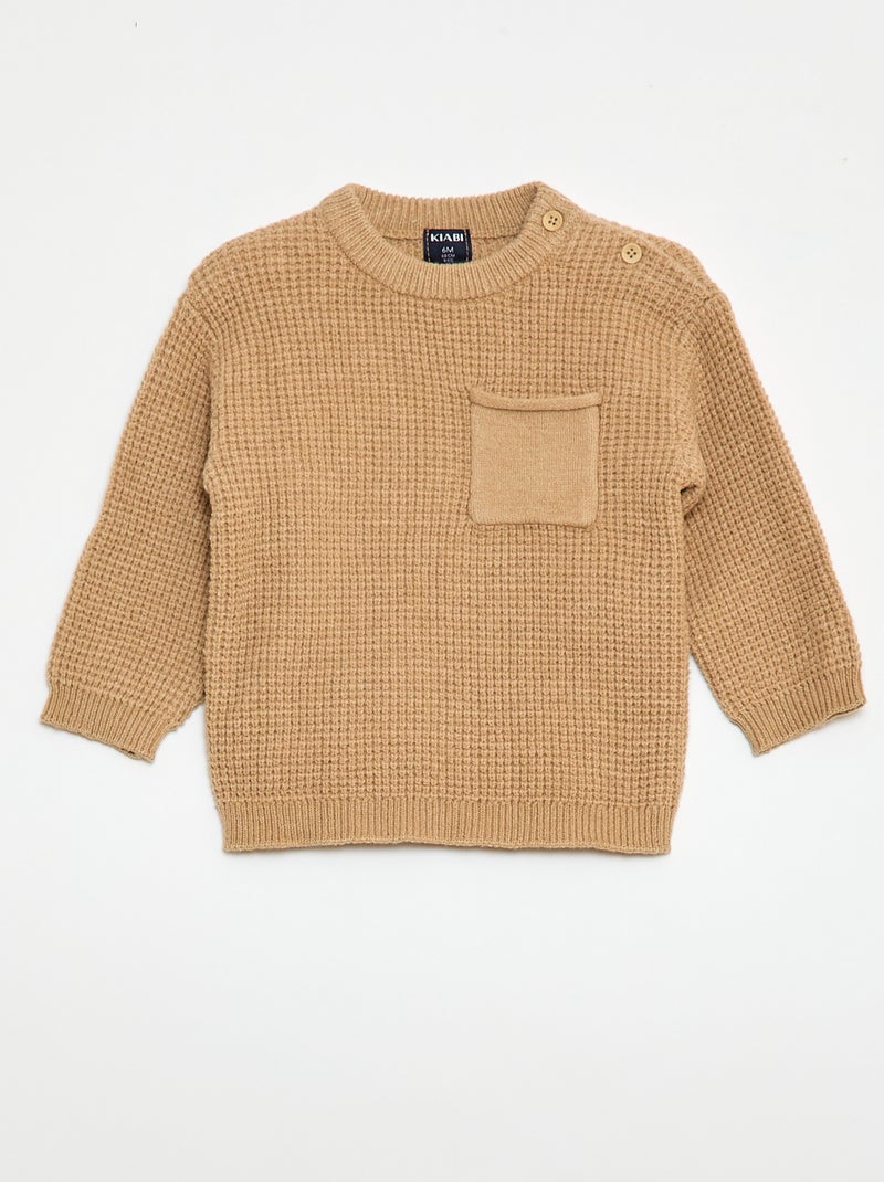 Ensemble pull + pantalon en maille - 2 pièces Beige - Kiabi