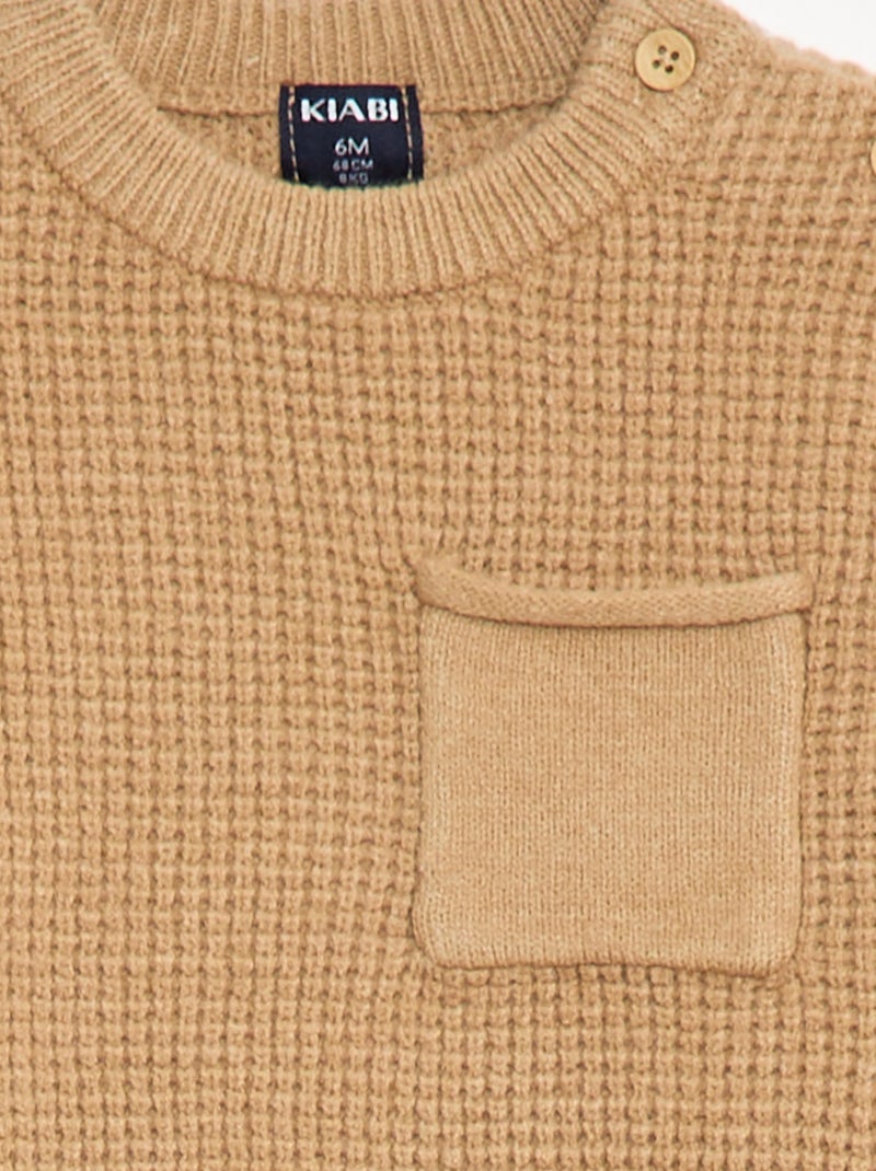 Ensemble pull + pantalon en maille - 2 pièces Beige - Kiabi
