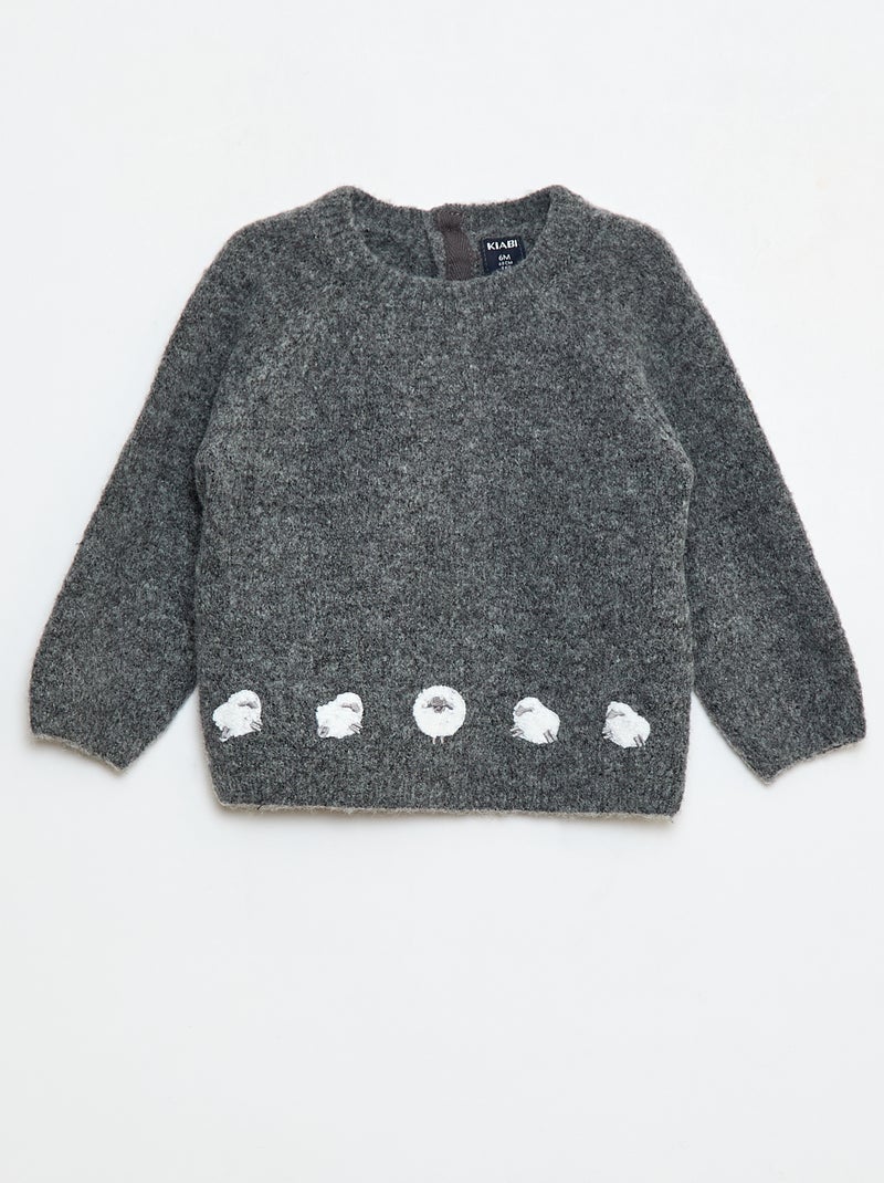 Ensemble pull + pantalon en maille - 2 pièces Gris - Kiabi