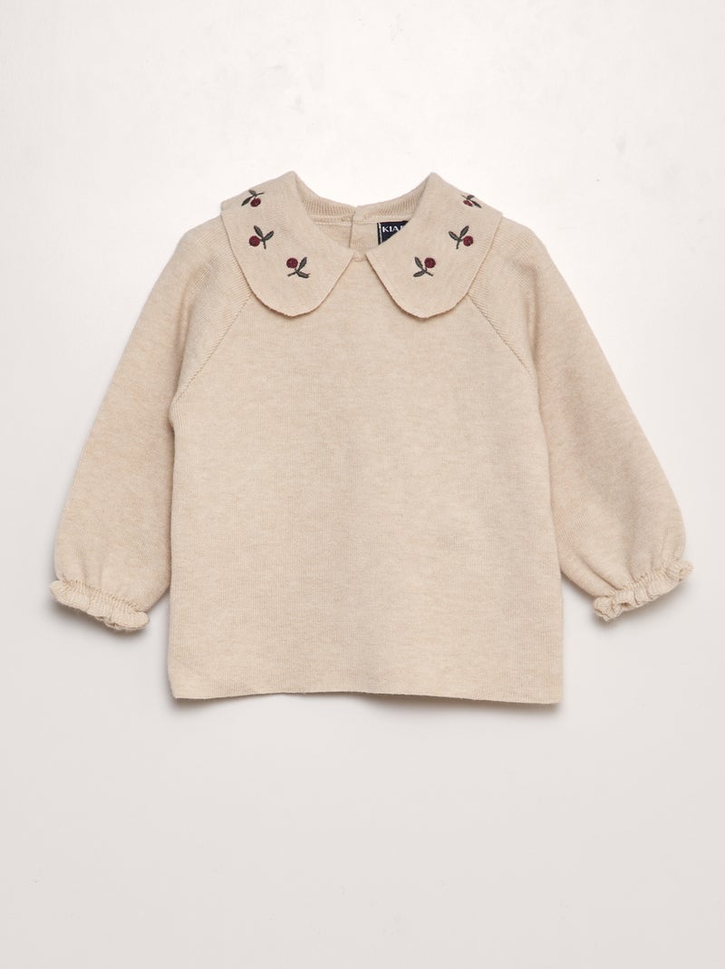 Ensemble pull + pantalon en maille compact - 2 pièces Beige - Kiabi