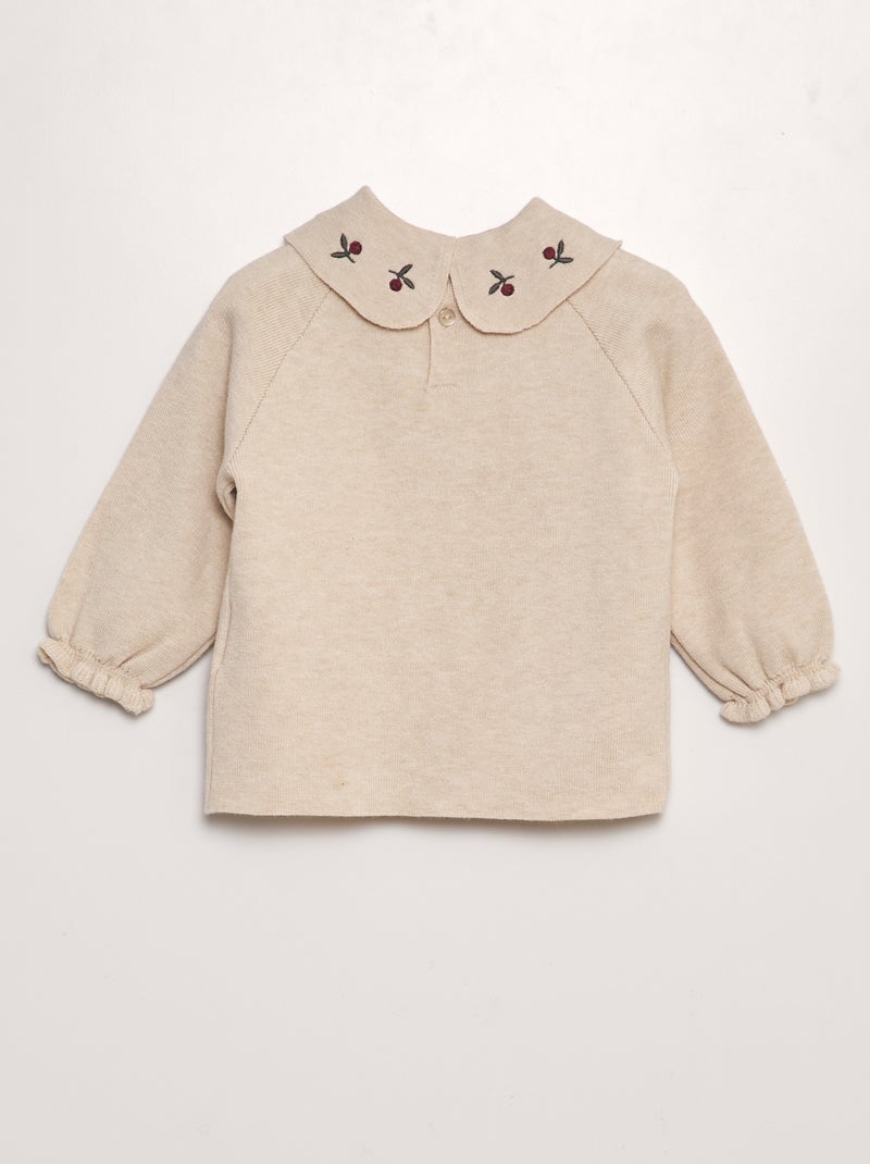 Ensemble pull + pantalon en maille compact - 2 pièces Beige - Kiabi