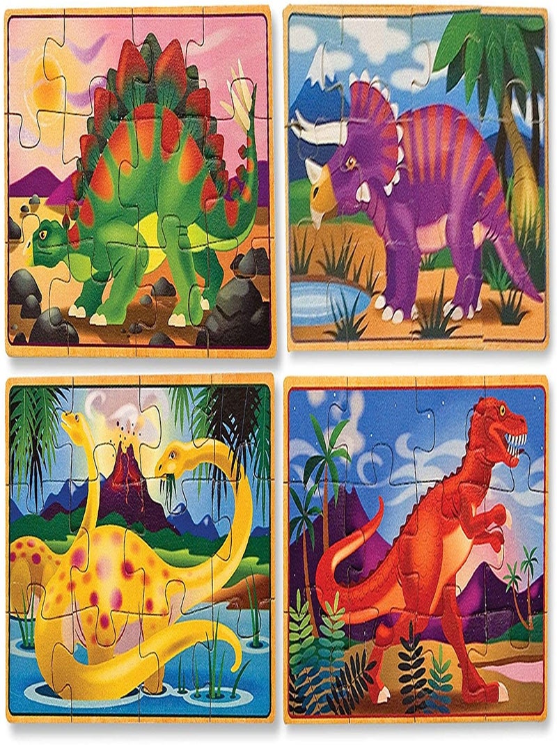 Ensemble puzzles dinosaures 12 pièces Marron - Kiabi