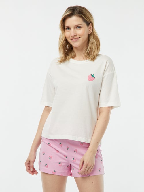 Ensemble pyjama - tee-shirt + short imprimé - Kiabi