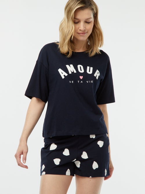 Ensemble pyjama - tee-shirt + short imprimé - Kiabi