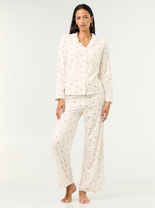 Ensemble pyjama 2 pièces - Chemisier + pantalon - Kiabi Ensemble pyjama 2 pièces - Chemisier + pantalon - Kiabi