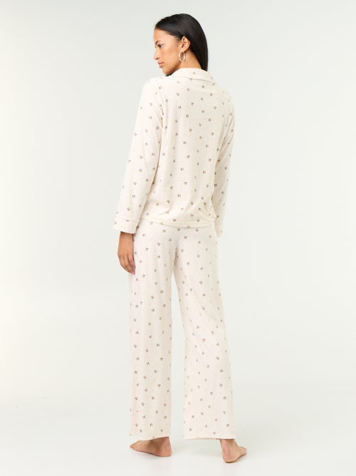 Ensemble pyjama 2 pièces - Chemisier + pantalon - Kiabi Ensemble pyjama 2 pièces - Chemisier + pantalon - Kiabi