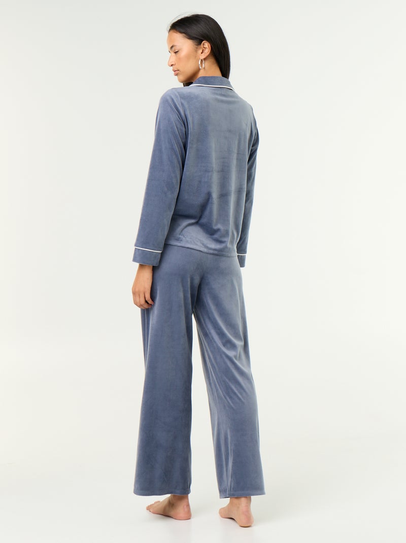 Ensemble pyjama 2 pièces - Chemisier + pantalon Gris - Kiabi