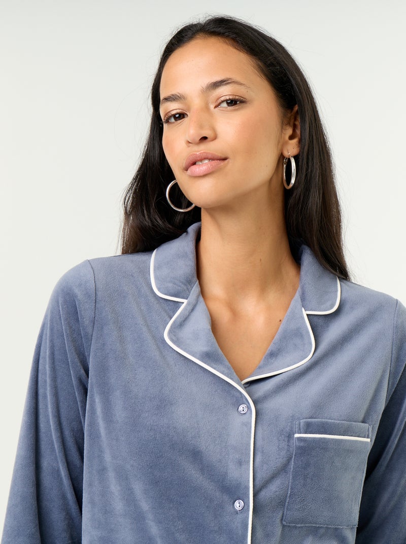 Ensemble pyjama 2 pièces - Chemisier + pantalon Gris - Kiabi