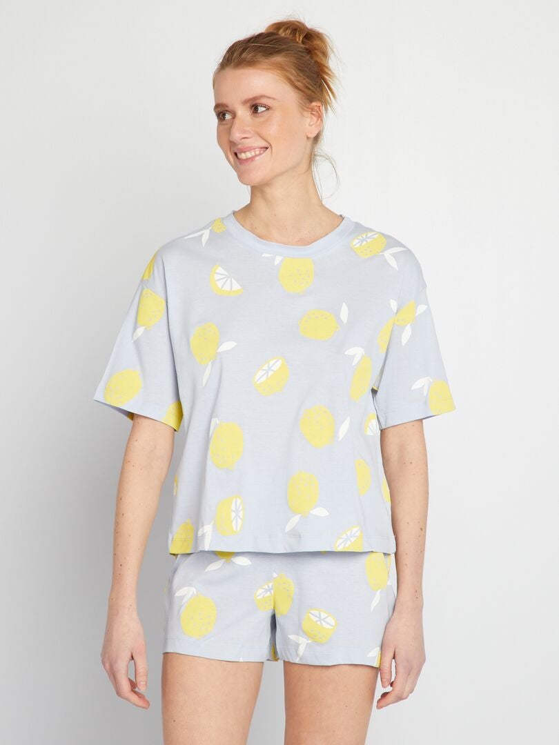 Ensemble pyjama 2 pièces - Short + t-shirt Violet - Kiabi