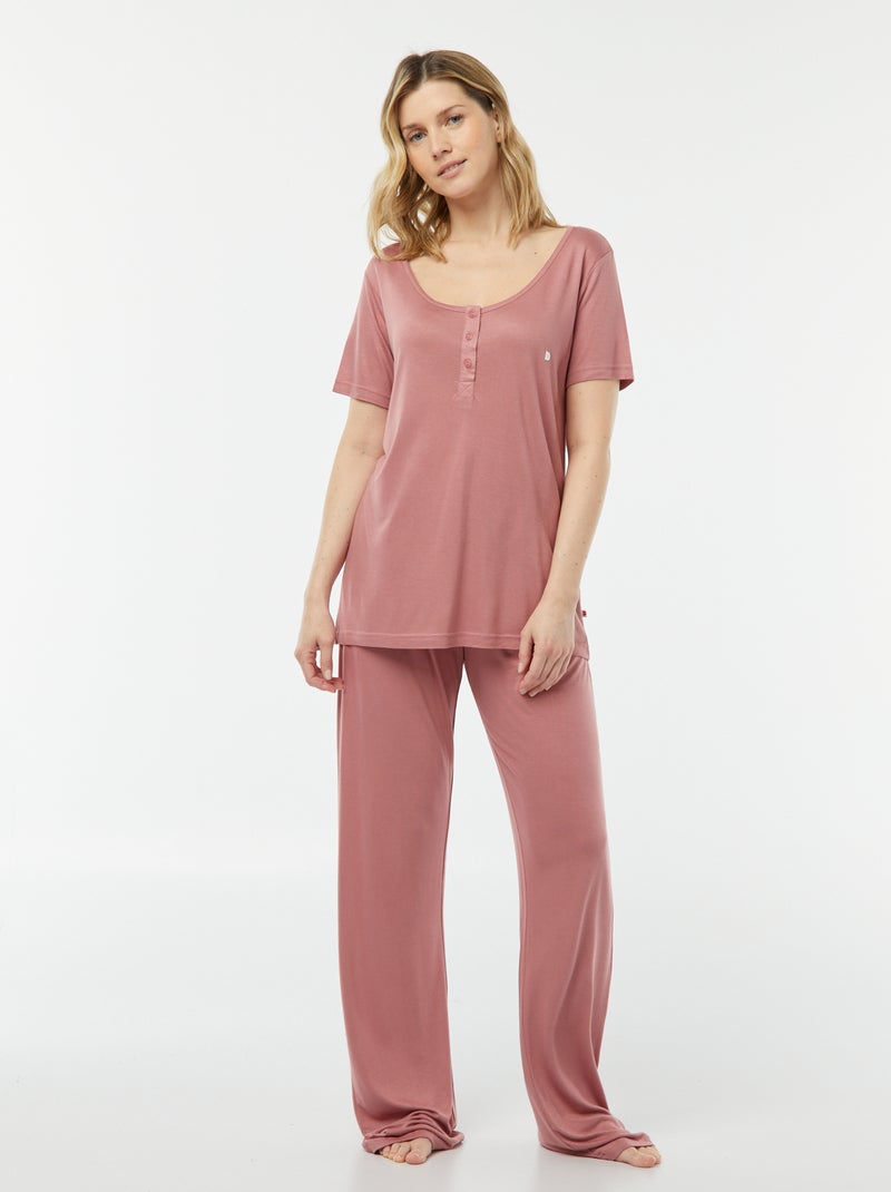 Ensemble pyjama 2 pièces 'Dodo' Rose - Kiabi