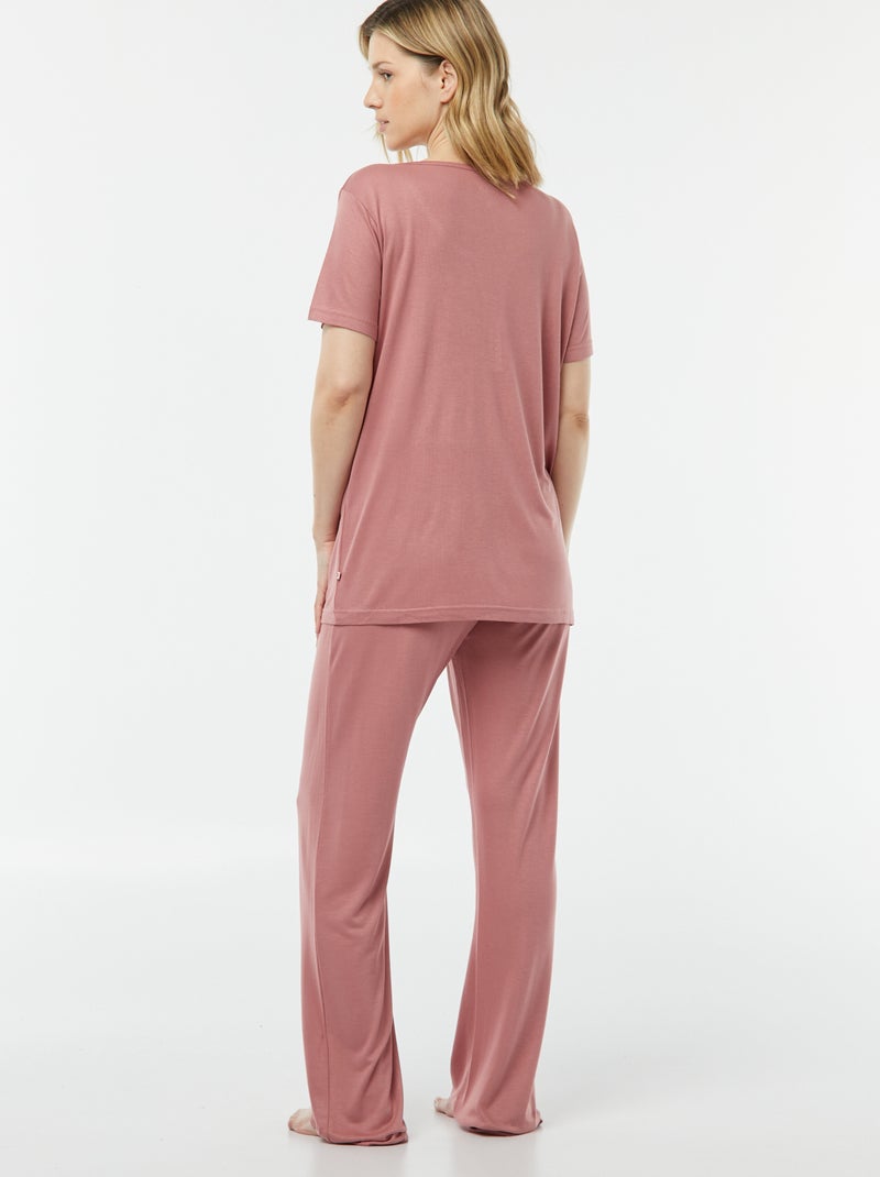 Ensemble pyjama 2 pièces 'Dodo' Rose - Kiabi
