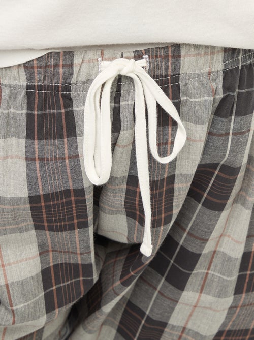 Ensemble pyjama 2 pièces t-shirt + pantalon à carreaux - 2 pièces - Kiabi