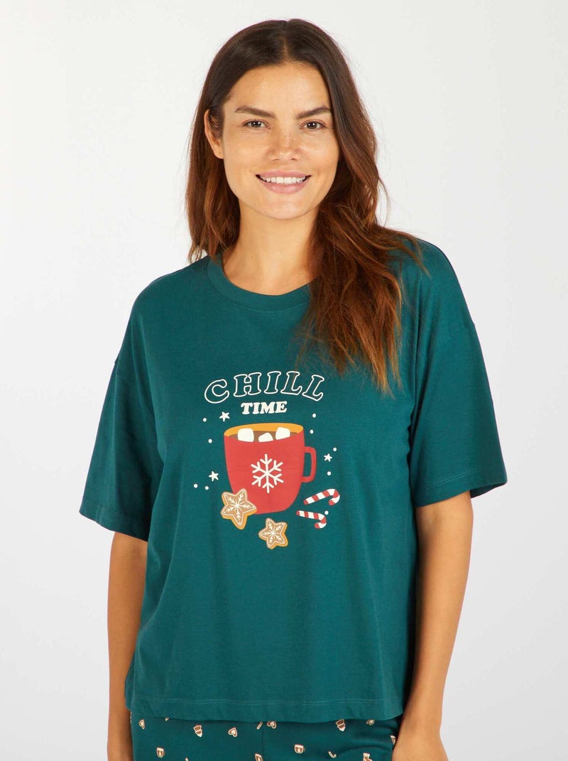 Ensemble pyjama 2 pièces Tee-shirt + short CHILL - Kiabi