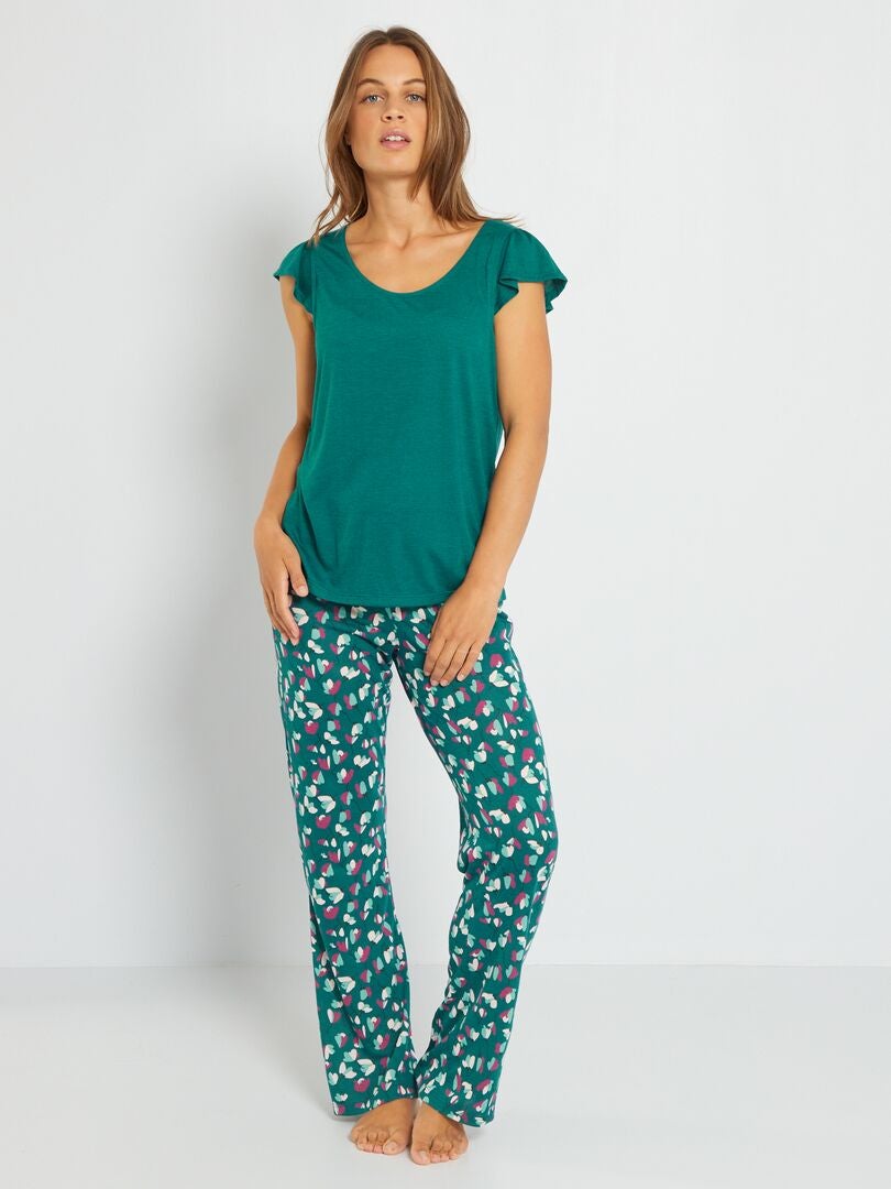 Ensemble pyjama 2 pièces vert - Kiabi
