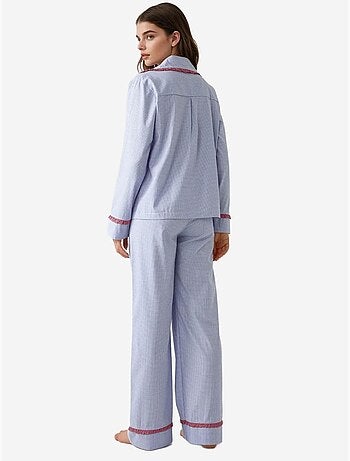 Ensemble pyjama à carreaux et col chemise