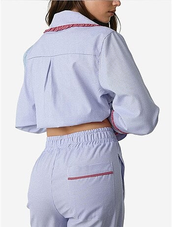 Ensemble pyjama à carreaux et col chemise