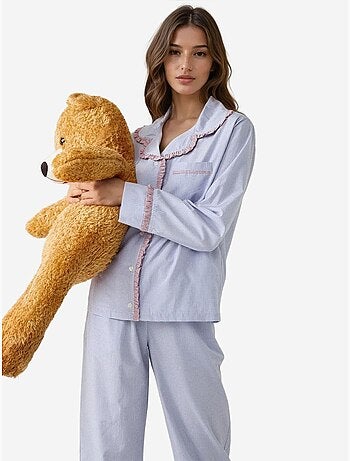 Ensemble pyjama à carreaux et col chemise