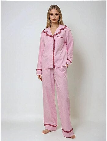 Ensemble pyjama à carreaux et col chemise