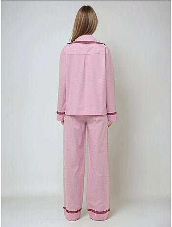 Ensemble pyjama à carreaux et col chemise