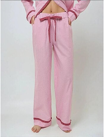 Ensemble pyjama à carreaux et col chemise