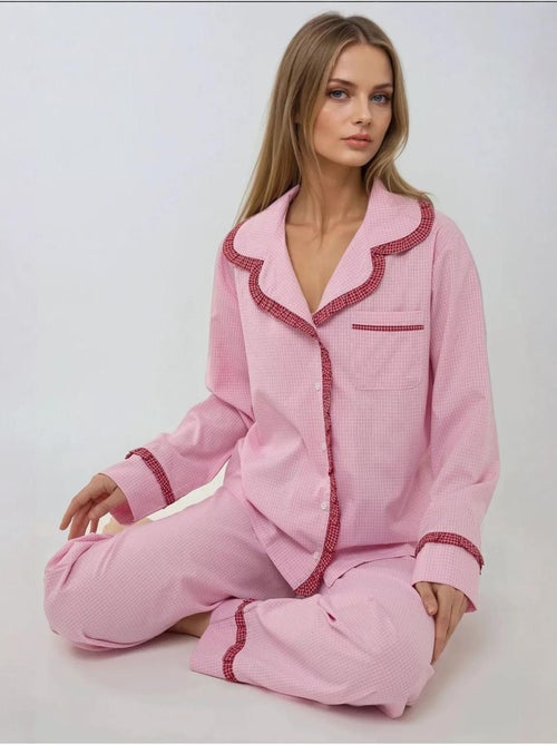 Ensemble pyjama à carreaux et col chemise - Kiabi Ensemble pyjama à carreaux et col chemise - Kiabi