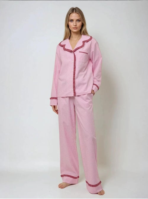 Ensemble pyjama à carreaux et col chemise - Kiabi Ensemble pyjama à carreaux et col chemise - Kiabi