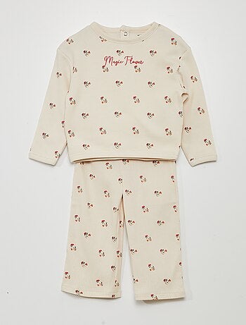 Pyjama Court 2 Pièces Kawaii Pour Fille 1-5 Ans - T-shirt Manches Courtes Et Short, Coton Léger été - 2