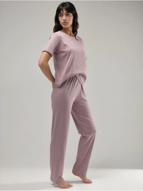 Ensemble pyjama à taille haute et col rond, à motifs - Kiabi