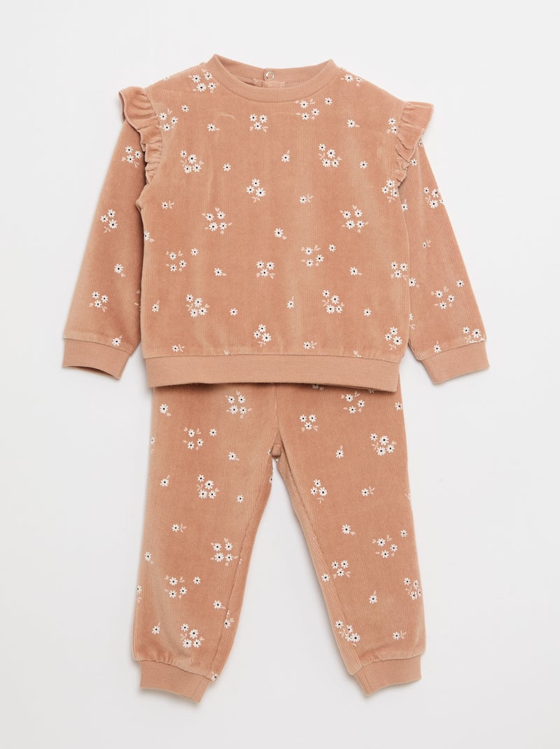 Ensemble pyjama assorti Marron - Kiabi