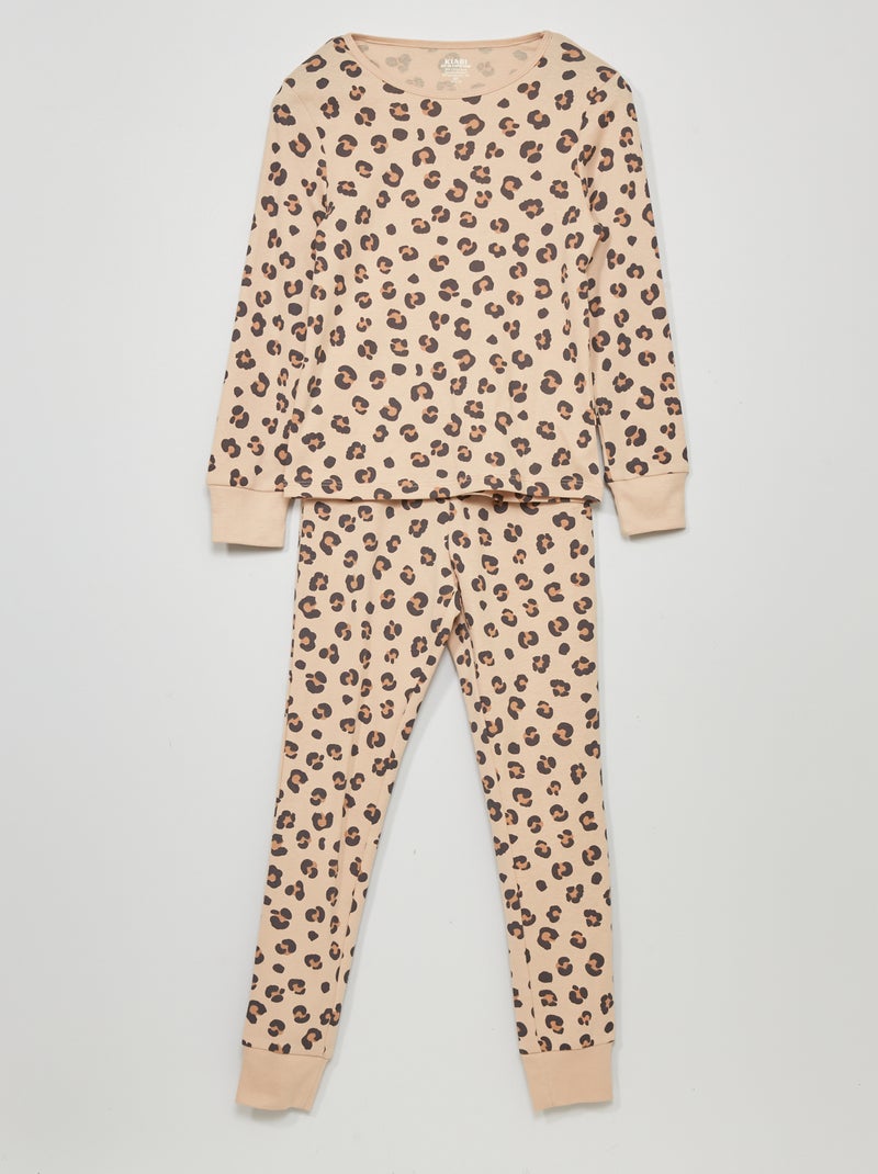 Ensemble pyjama avec imprimé - 2 pièces Beige/marron - Kiabi