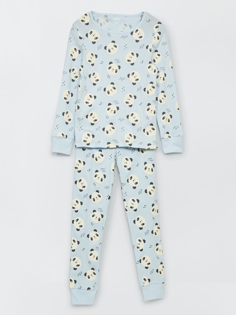 Ensemble pyjama avec imprimé - 2 pièces Bleu/blanc - Kiabi