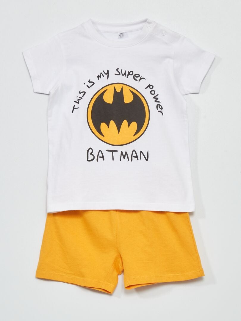 Ensemble pyjama 'Batman' blanc/jaune - Kiabi