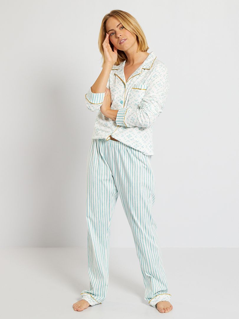 Ensemble pyjama bleu marine/blanc - Kiabi