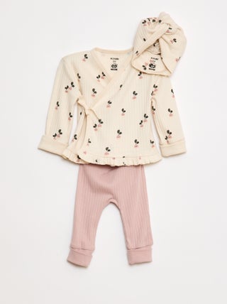 Ensemble pyjama + bonnet - 3 pièces - cradle to cradle
