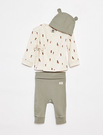 Ensemble pyjama + bonnet - 3 pièces - cradle to cradle