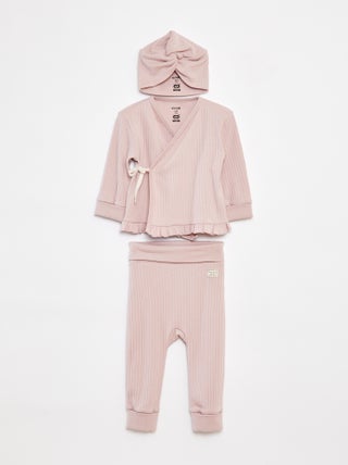 Ensemble pyjama + bonnet - 3 pièces - cradle to cradle