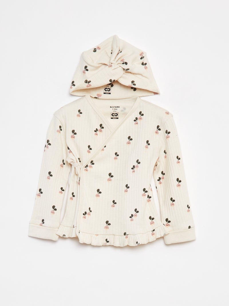 Ensemble pyjama + bonnet - 3 pièces BLANC - Kiabi