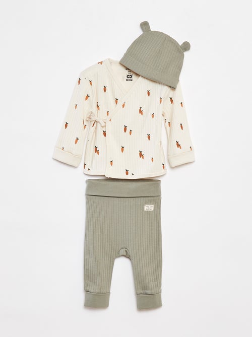 Ensemble pyjama + bonnet - 3 pièces - Kiabi