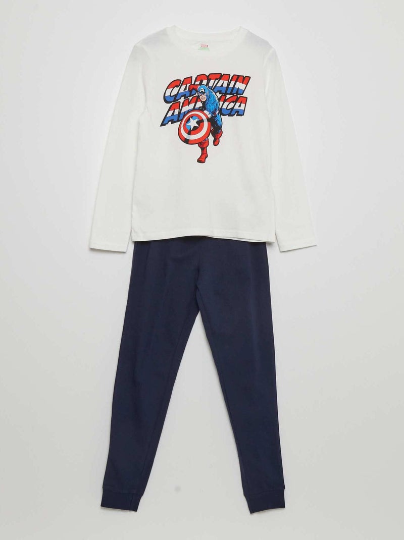 Ensemble pyjama 'Captain America' 'Marvel' - 2 pièces Blanc - Kiabi