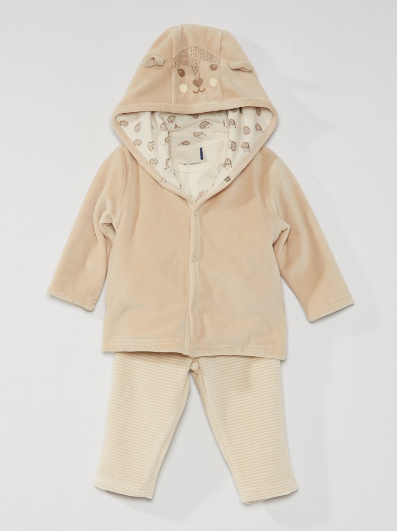 Ensemble pyjama chaud - 3 pièces beige - Kiabi