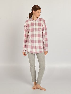 Pyjama 2 Pièces Femme - Motif Serpent Noir Et Rose, 95% Polyester 5% Élasthanne, Confortable Avec Poches