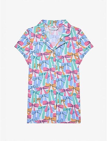 Ensemble pyjama chemise et short à nœuds colorés penti