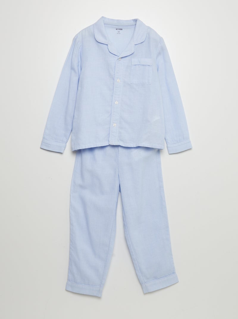 Ensemble pyjama chemise + pantalon - 2 pièces Bleu - Kiabi