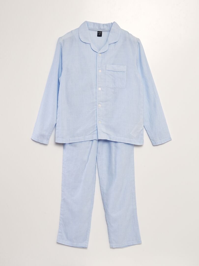 Ensemble pyjama chemise + pantalon - 2 pièces Bleu - Kiabi